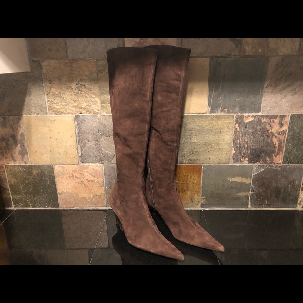 Pitti Oro suede heel boots